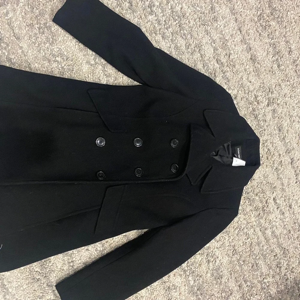 Vintage 90s Donny‎ Brooke 100% Wool Peacoat Double-Breasted Minimalist Winter M